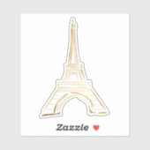 Kute Gold Eiffel Tower, vinylSticker, op maat gesn Sticker (Vel)