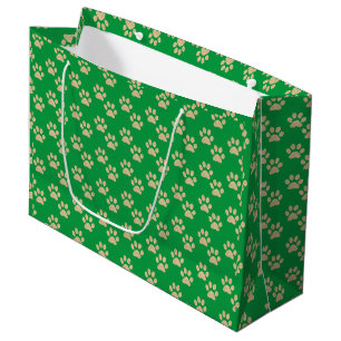 Kute Gold Glitter Paw Prints Pet Lovers Green Groot Cadeauzakje