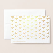 Kute gold harten patroon minimalistisch modern ele folie kaarten (Met envelop)