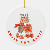 Kute Good Cheer voor Mijn Deer Friend Names Keramisch Ornament (Achterkant)