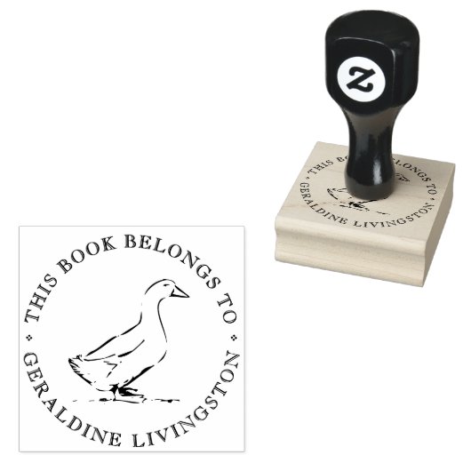 Kute Goose Custom Book Stamp Dit boek behoort tot Rubberstempel (Gestempeld)
