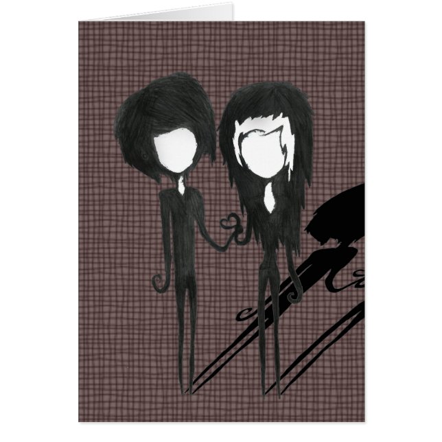 Kute Gothic Girl and Boy Alternative Art Drawing (Voorkant)