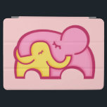 Kute grafische olifanten knuffel iPad air cover<br><div class="desc">Show je liefde met deze roze en gele grafische olifanten die omhelzen. Een perfect cadeau om je liefde te shows aan moeder,  moeder,  nan,  tante of iemand speciaal. Objectkunst en -design van Sarah Trett voor www.mylittleeden.com</div>