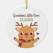Kute Grandma Little Deer, persoonlijk kerstfeest Keramisch Ornament (Voorkant)