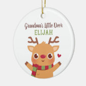 Kute Grandma Little Deer, persoonlijk kerstfeest Keramisch Ornament (Links)