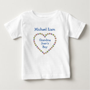 Kute Grandma's Boy Flower Heart Personalize Names