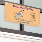 Kute grappige cartoon-eieren voor verkoop spandoek (Buitenkant Gebouw)