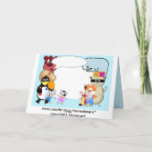 Kute grappige cartoons op blauw kaart (Achterkant)