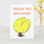 Kute, grappige inspirerend muiskaart kaart (Gele Bloem)