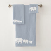 Kute Gray and White Elephant Bathroom Towel Set Bad Handdoek (Insitu)