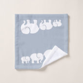 Kute Gray and White Elephant Bathroom Towel Set Bad Handdoek (Wasdoekje)