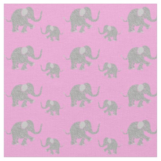 Kute Gray Baby Elephants op Roze Stof (Close Up)