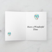 Kute Gray Hamster die een paasegel bewerkbaar houd Kaart (Binnen)