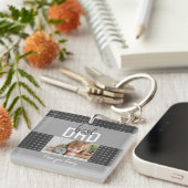 Kute Gray Heart Beste vader Foto Vader's Day Keych Sleutelhanger (Voorkant Rechts)