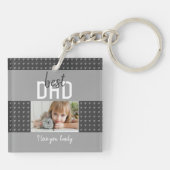 Kute Gray Heart Beste vader Foto Vader's Day Keych Sleutelhanger (Achterkant)