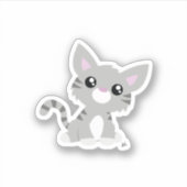 Kute Gray Kat, op maat gesneden vinylSticker Sticker (Voorkant)