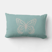 Kute Gray Printed Butterfly Pastel Mint Pillow Kussen (Achterkant)