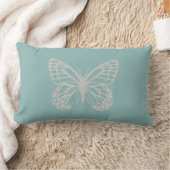 Kute Gray Printed Butterfly Pastel Mint Pillow Kussen (Deken)