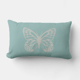 Kute Gray Printed Butterfly Pastel Mint Pillow Kussen
