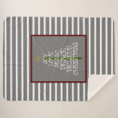 Kute Gray/White VIbes of Kerstmis in een boom Sherpa Deken (Voorkant (horizontaal))