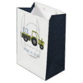 Kute Green Blue Boerderij Tractor Kinder elke zond Medium Cadeauzakje (Achterkant Gekanteld)