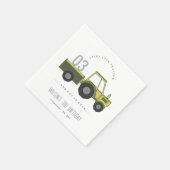 Kute Green Blue Boerderij Tractor Kinder elke zond Servet (Hoek)