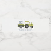 Kute Green Blue Boerderij Tractor Kinder elke zond Waterfles Etiket (Enkel label)