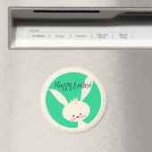 Kute green Bunny voor paasse Klassic Round Magnet (Insitu (Vaatwasser))