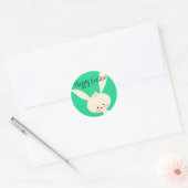 Kute green Bunny voor Pasen Ronde Sticker (Envelop)