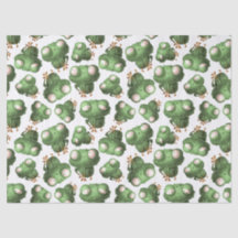 Kute Green Cartoon Frogs op White Decoupage