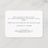 Kute Green Cat Line Tekening Pet Sitter Dog Walker Visitekaartje (Achterkant)