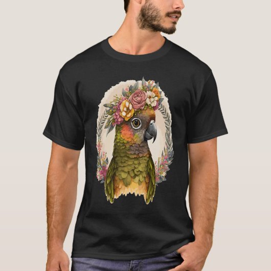 Kute Green Cheek Conure Parrot Bird Crown P T-shirt (Voorkant)