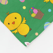 Kute green chick bunny egg mket easter fleece deken (Hoek)