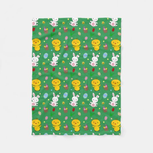 Kute green chick bunny egg mket easter fleece deken (Voorkant)