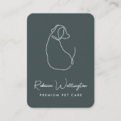 Kute Green Dog Line Tekening Pet Sitter Dog Walker Visitekaartje (Voorkant)