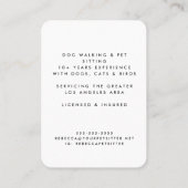 Kute Green Dog Line Tekening Pet Sitter Dog Walker Visitekaartje (Achterkant)