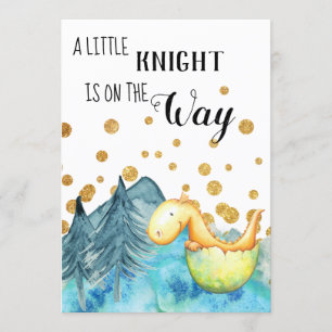 *~* Kute Green Dragon Hatching Baby Boy Shower Kaart