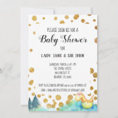 *~* Kute Green Dragon Hatching Baby Girl Shower Kaart (Achterkant)