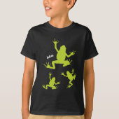 Kute Green en Black Kikker Kinder T-shirt (Voorkant)