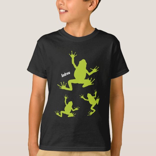 Kute Green en Black Kikker Kinder T-shirt (Voorkant)