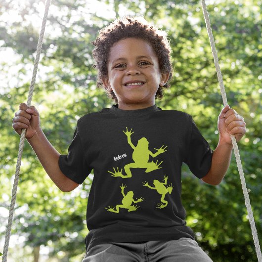 Kute Green en Black Kikker Kinder T-shirt