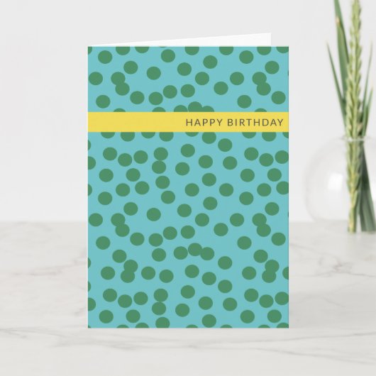 Kute Green en Blue Abstracte Stippen Birthday Kaart (Voorkant)