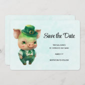 Kute Green Fairytale Varer in Fancy Attire Save th Save The Date (Voorkant / Achterkant)