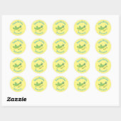 Kute green happy sprinkhaan cartoon klassieke rond ronde sticker (Vel)