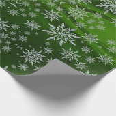 Kute Green Ice Crystal Snowflakes kerst Cadeaupapier (Hoek)