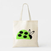 Kute Green Ladybug Persoonlijke Canvas tas (Achterkant)
