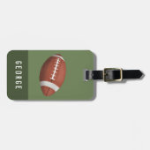Kute Green Modern Football Sports Kinder Bagagelabel (Voorkant horizontaal)