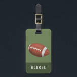 Kute Green Modern Football Sports Kinder Bagagelabel<br><div class="desc">Dit schattige sportgerichte bagagelabel is voorzien van een Amerikaanse football cartoon en kan worden gepersonaliseerd met een naam en contactgegevens. Ideaal voor sportliefhebbers.</div>