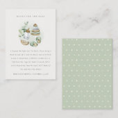 Kute Green Nursery Essential Books voor Baby showe Informatiekaartje (Voorkant / Achterkant)