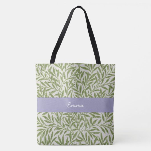 Kute Green Willow Leaves Botanical Tote Bag (Voorkant)